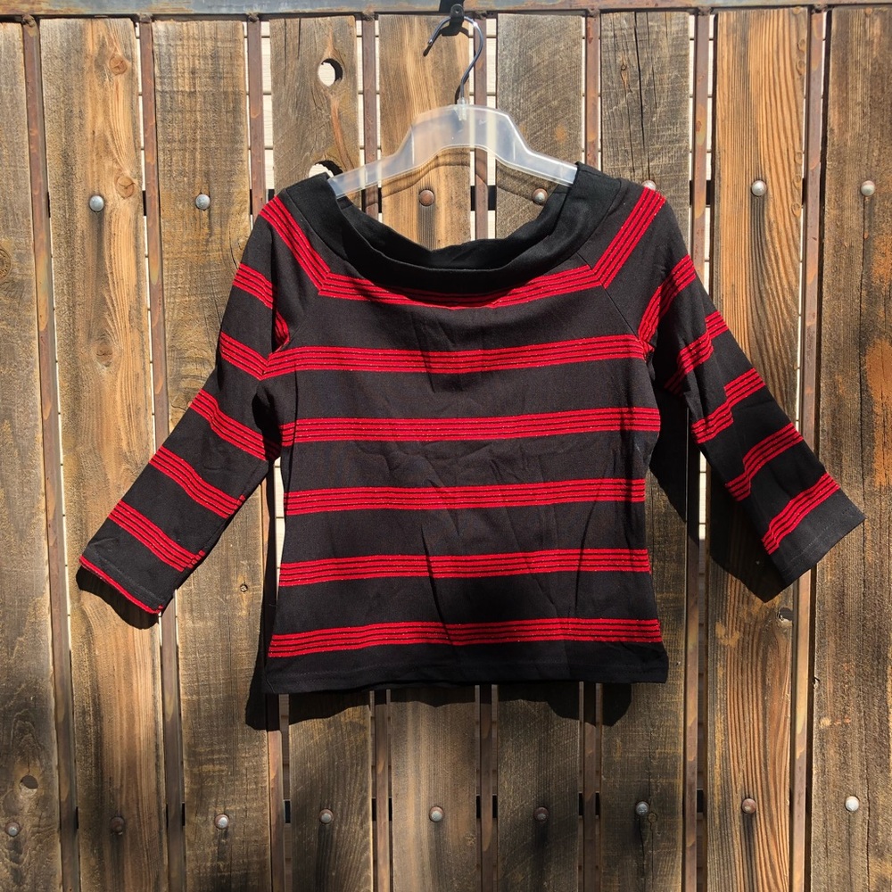 Red and black top